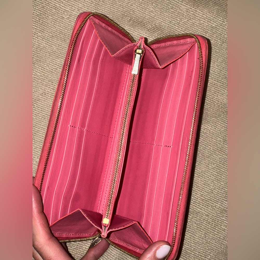 Authentic CELINE Leather Color-Block Zip Wallet – Pink & Burgundy ✨ - Picture 7 of 15